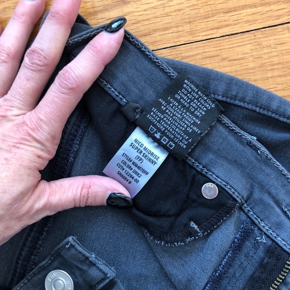 Hudson Nico Midrise Super Skinny Grey Jeans 26 - Picture 4 of 7
